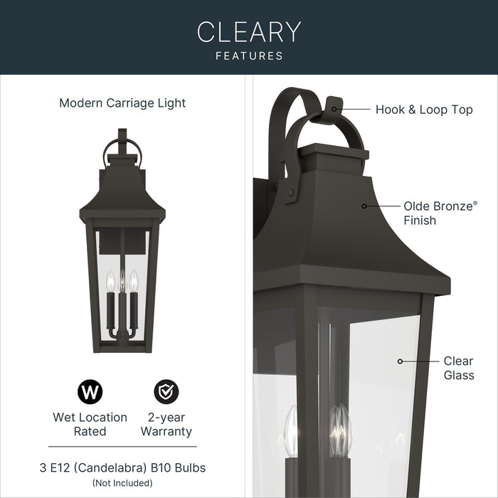 Kichler - 59196OZ - Three Light Outdoor Wall Mount - Cleary - Olde Bronze