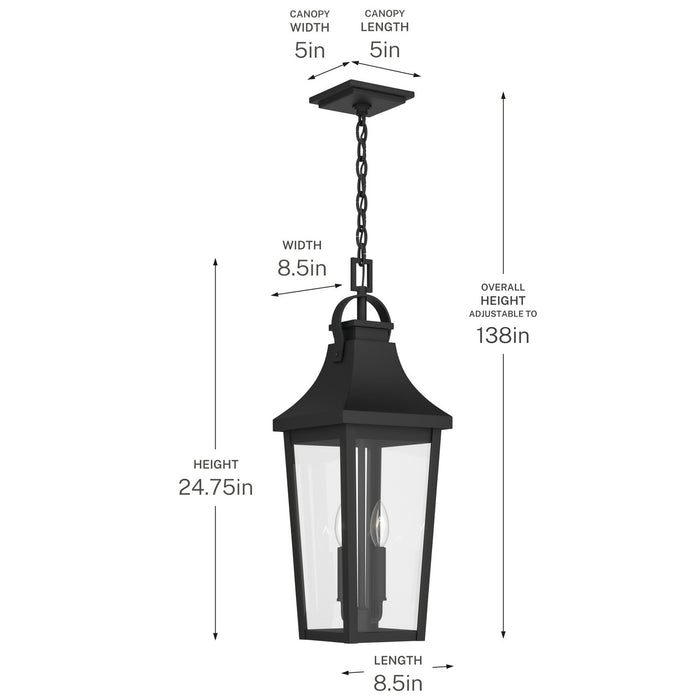 Kichler - 59198BKT - Two Light Outdoor Pendant - Cleary - Textured Black