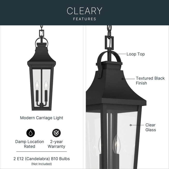 Kichler - 59198BKT - Two Light Outdoor Pendant - Cleary - Textured Black