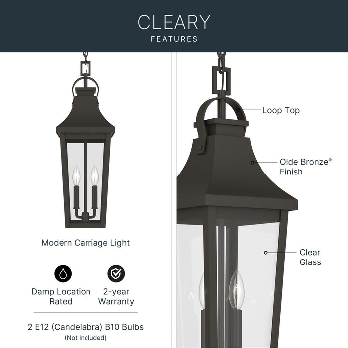Kichler - 59198OZ - Two Light Outdoor Pendant - Cleary - Olde Bronze