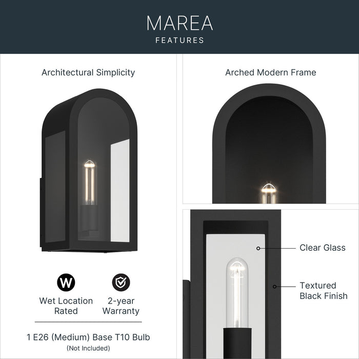Kichler - 59200BKT - One Light Outdoor Wall Mount - Marea - Textured Black