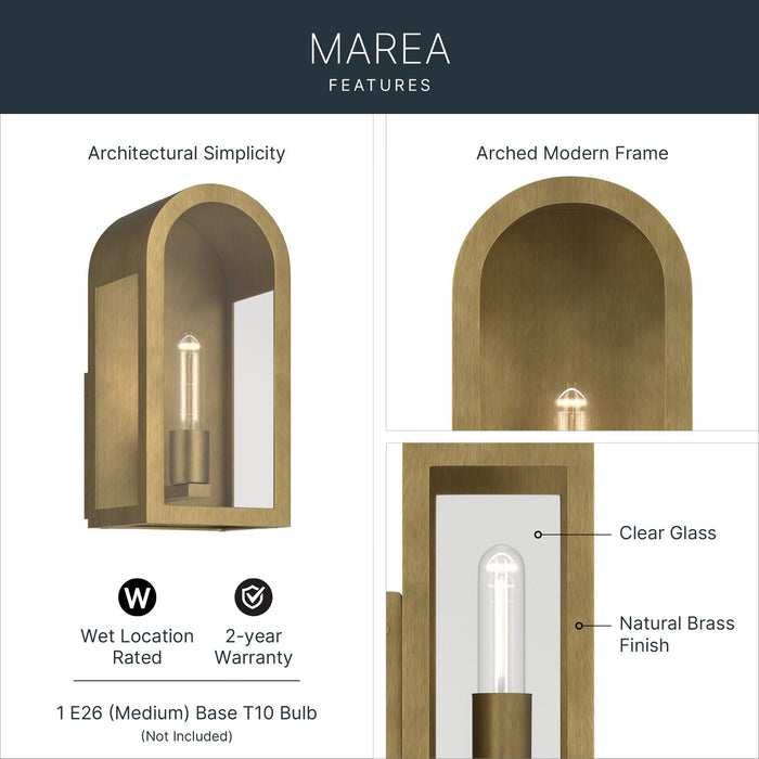 Kichler - 59200NBR - One Light Outdoor Wall Mount - Marea - Natural Brass