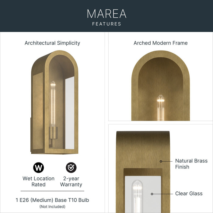 Kichler - 59201NBR - One Light Outdoor Wall Mount - Marea - Natural Brass