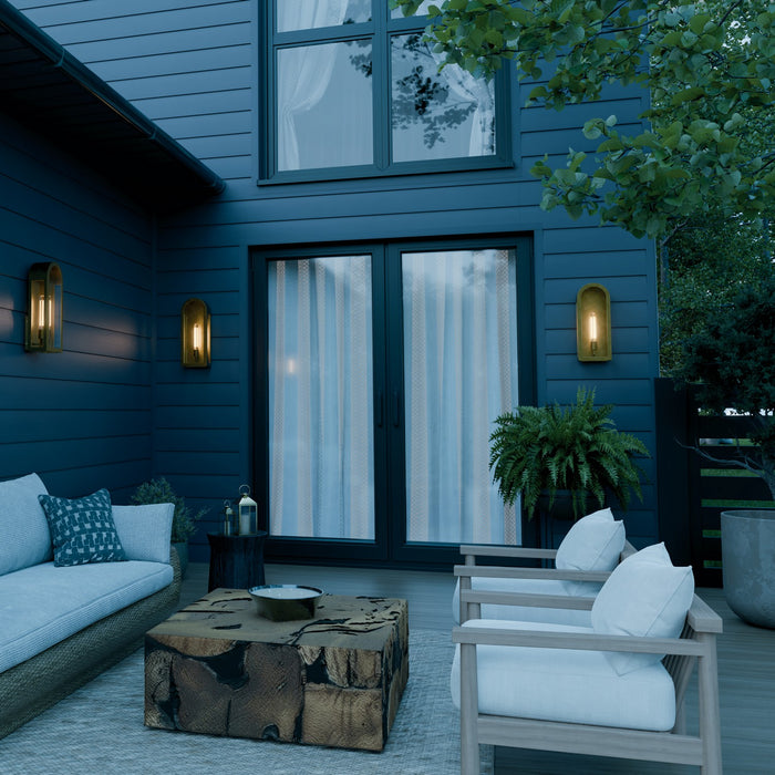 Kichler - 59202NBR - One Light Outdoor Wall Mount - Marea - Natural Brass