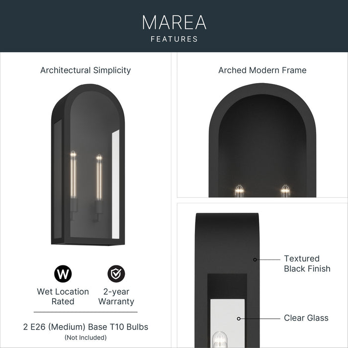 Kichler - 59203BKT - Two Light Outdoor Wall Mount - Marea - Textured Black