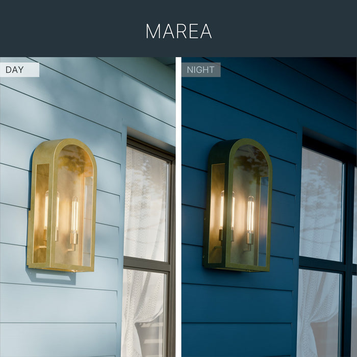 Kichler - 59203NBR - Two Light Outdoor Wall Mount - Marea - Natural Brass