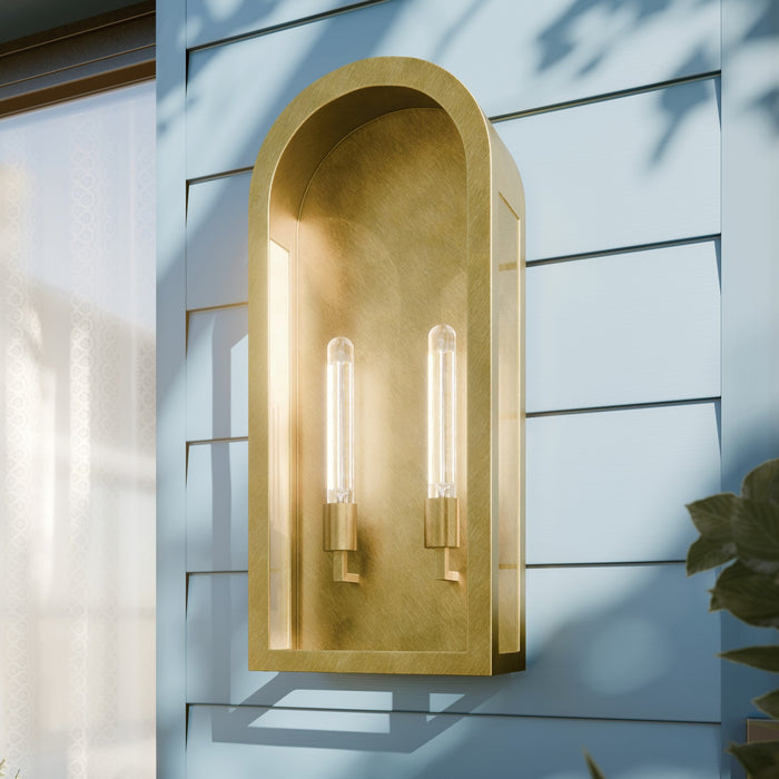 Kichler - 59203NBR - Two Light Outdoor Wall Mount - Marea - Natural Brass