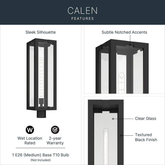 Kichler - 59211BKT - One Light Outdoor Post Lantern - Calen - Textured Black