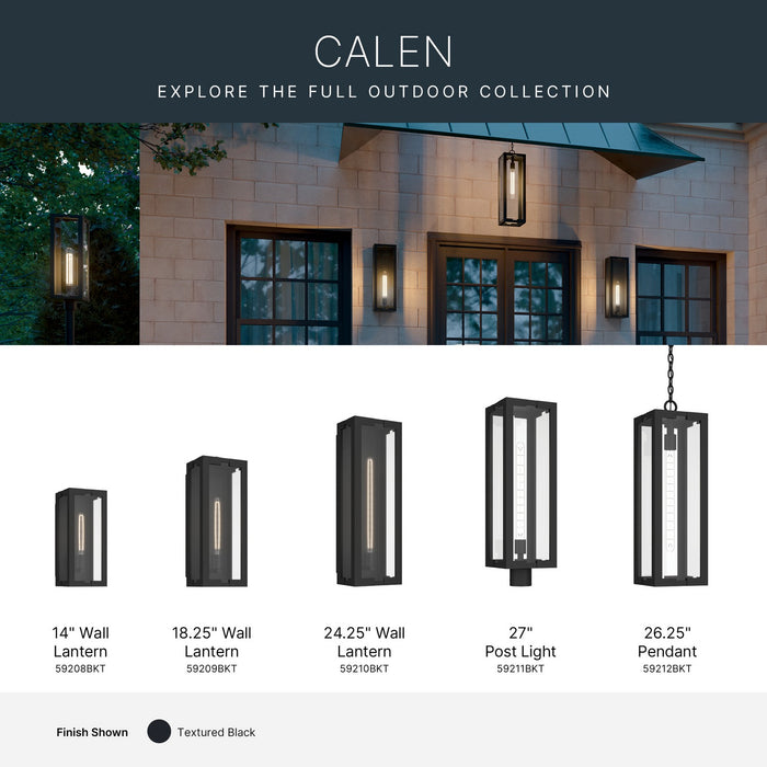 Kichler - 59212BKT - One Light Outdoor Pendant - Calen - Textured Black