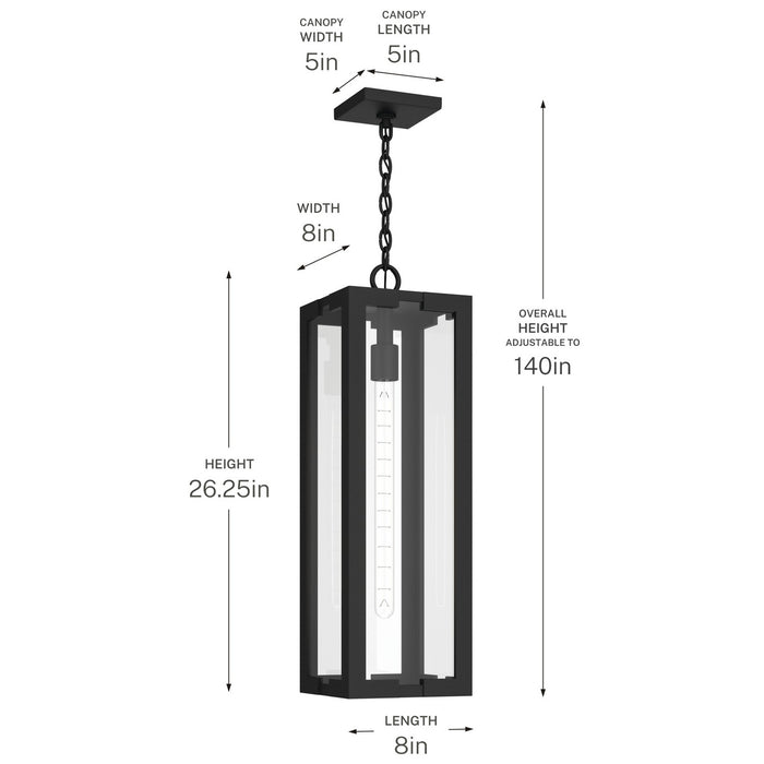 Kichler - 59212BKT - One Light Outdoor Pendant - Calen - Textured Black