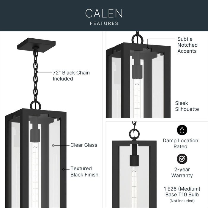 Kichler - 59212BKT - One Light Outdoor Pendant - Calen - Textured Black