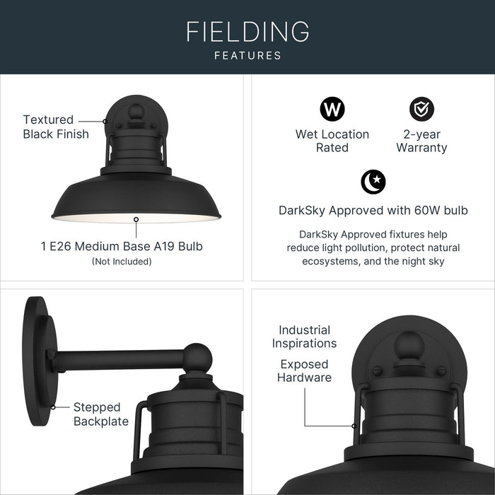 Kichler - 59205BKT - One Light Outdoor Wall Mount - Fielding - Textured Black