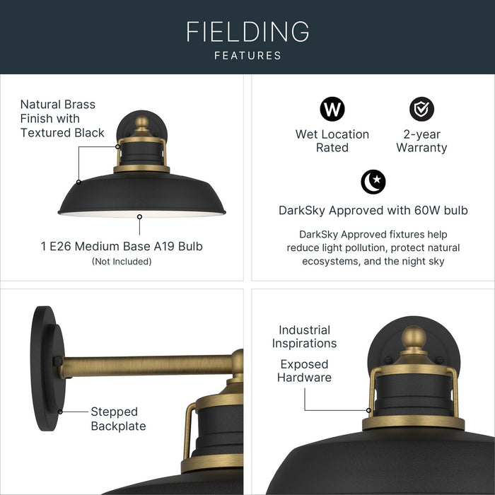 Kichler - 59205NBR - One Light Outdoor Wall Mount - Fielding - Natural Brass
