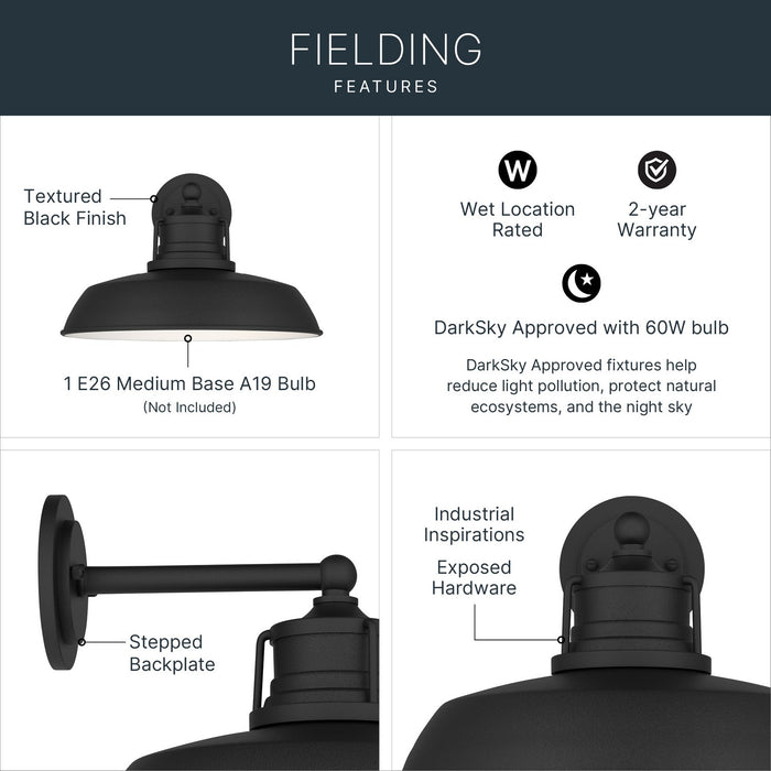 Kichler - 59206BKT - One Light Outdoor Wall Mount - Fielding - Textured Black