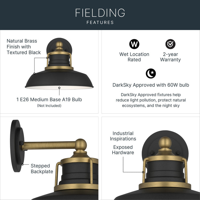 Kichler - 59206NBR - One Light Outdoor Wall Mount - Fielding - Natural Brass