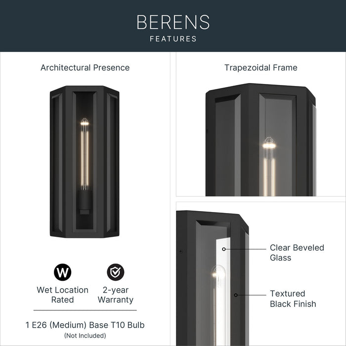 Kichler - 59214BKT - One Light Outdoor Wall Mount - Berens - Textured Black