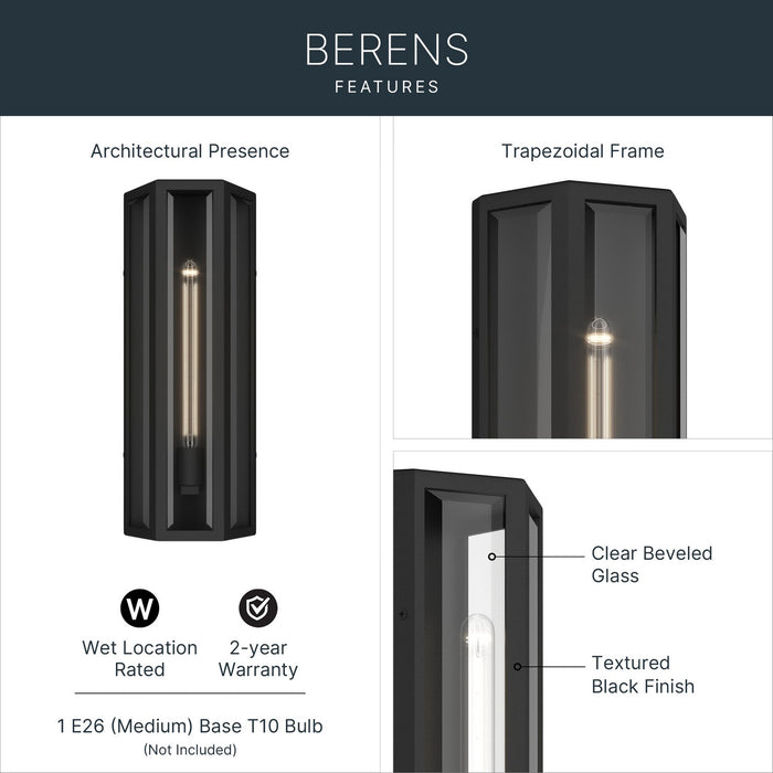 Kichler - 59215BKT - One Light Outdoor Wall Mount - Berens - Textured Black
