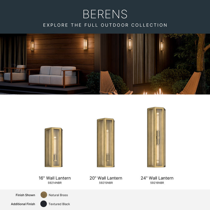 Kichler - 59216NBR - Two Light Outdoor Wall Mount - Berens - Natural Brass