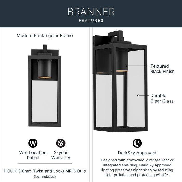 Kichler - 59111BKTDS - One Light Outdoor Wall Mount - Branner - Textured Black