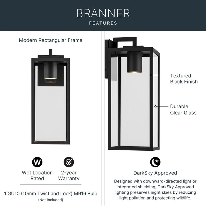 Kichler - 59112BKTDS - One Light Outdoor Wall Mount - Branner - Textured Black