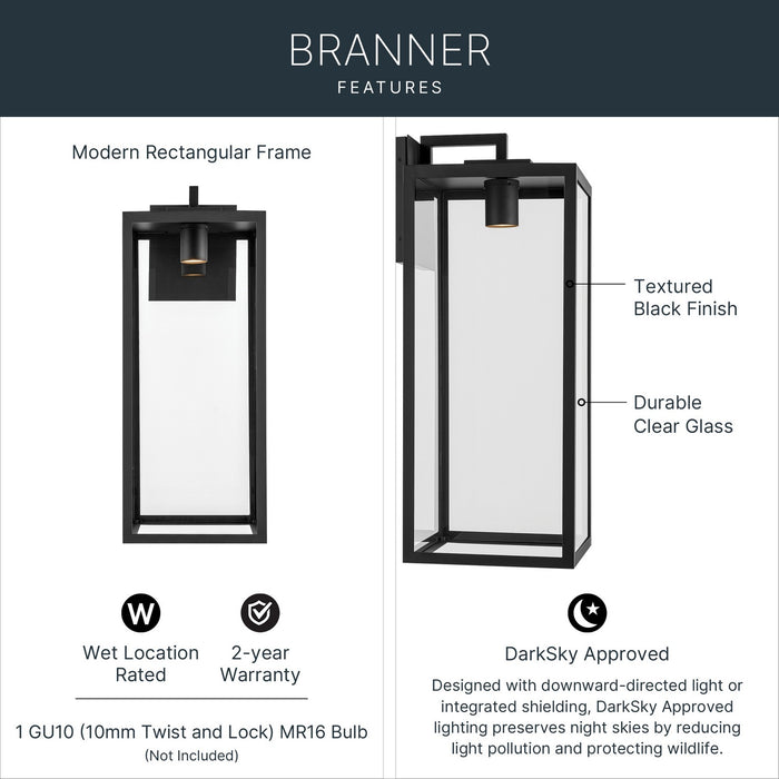 Kichler - 59114BKTDS - One Light Outdoor Wall Mount - Branner - Textured Black