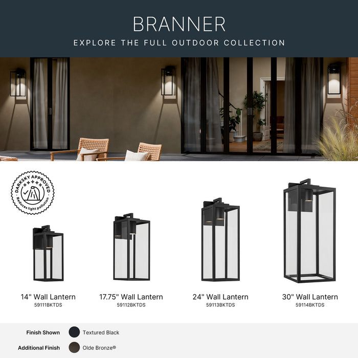 Kichler - 59114BKTDS - One Light Outdoor Wall Mount - Branner - Textured Black