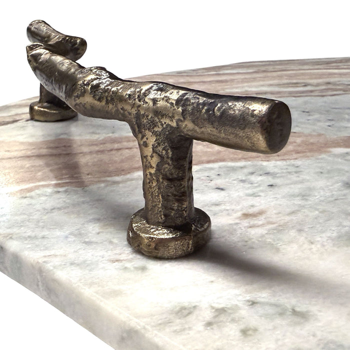 Uttermost - 18308 - Tray - Stone And Twig - Elegant Gray, White, And Rust-colored Veining