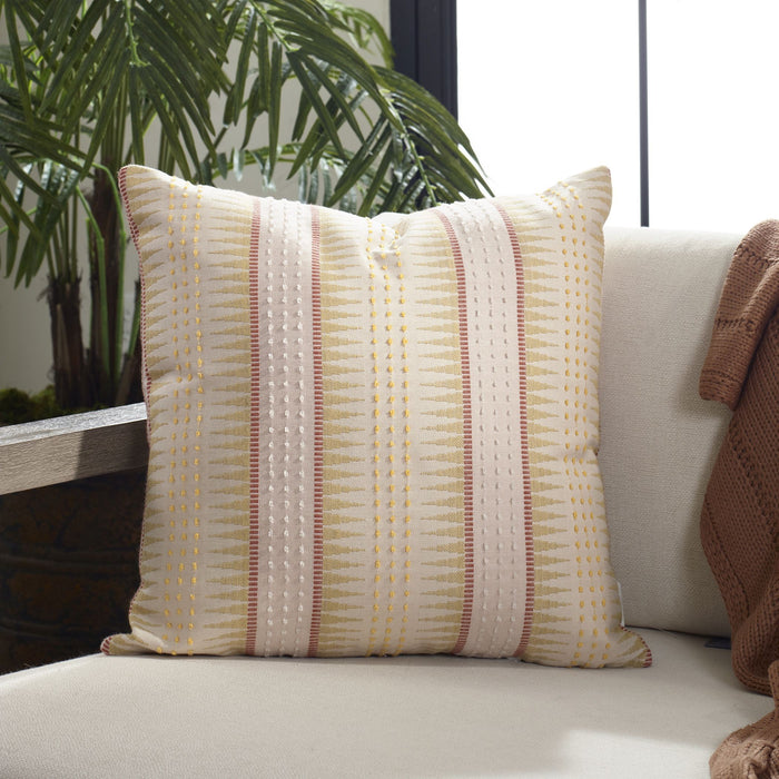 Uttermost - 64093 - Outdoor Pillow - Backgammon - Yellow And Coral