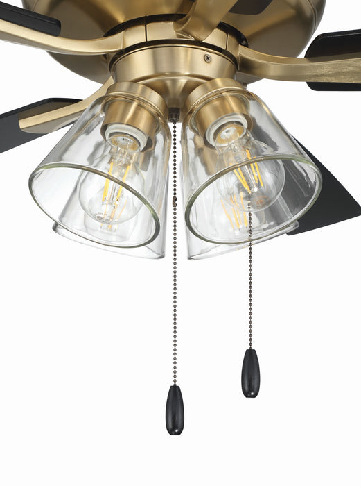 Craftmade - ECF104SB5-BWNFB - 52" Ceiling Fan - Eos Clear 4 Light - Satin Brass