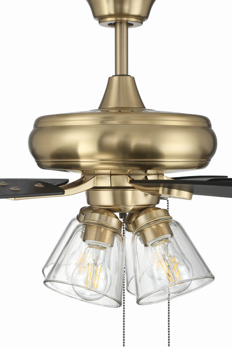 Craftmade - ECF104SB5-BWNFB - 52" Ceiling Fan - Eos Clear 4 Light - Satin Brass
