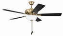 Craftmade - ECF211SB5-BWNFB - 52" Ceiling Fan - EOS 2 Light Frosted White Bowl 52" Ceiling Fan - Satin Brass