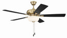 Craftmade - ECF211SB5-BWNFB - 52" Ceiling Fan - EOS 2 Light Frosted White Bowl 52" Ceiling Fan - Satin Brass