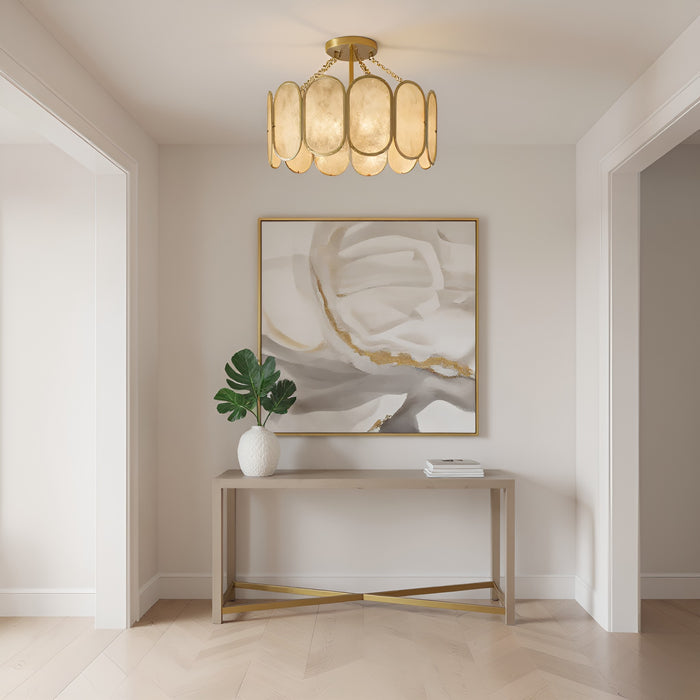 Quoizel - AMAL1716LG - Three Light Semi-Flush Mount - Amalia - Light Gold