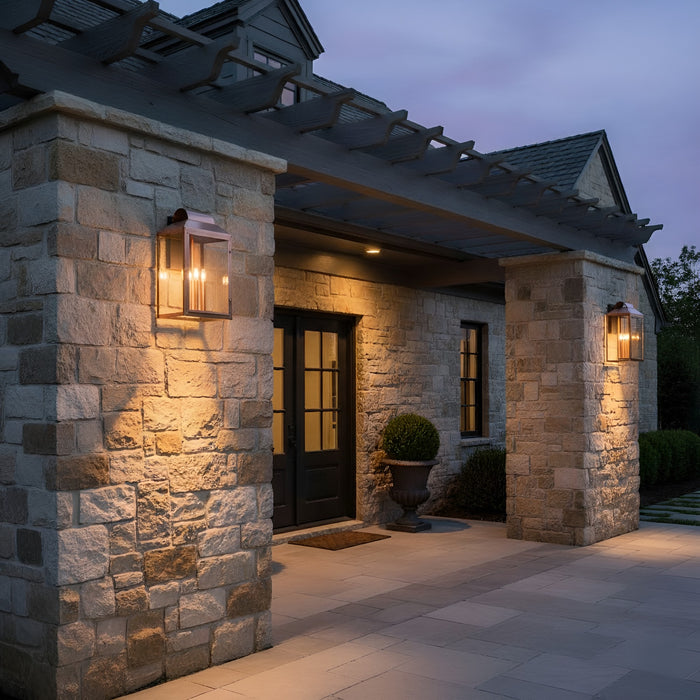 Quoizel - BER8412AC - Four Light Outdoor Wall Lantern - Beryn - Aged Copper