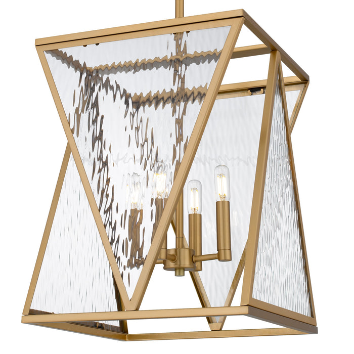 Quoizel - CLO1814BWS - Four Light Pendant - Clovis - Brushed Weathered Brass