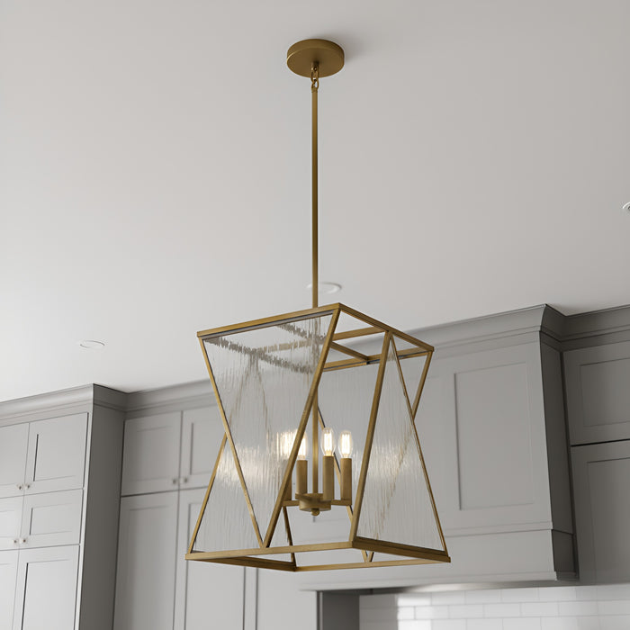 Quoizel - CLO1814BWS - Four Light Pendant - Clovis - Brushed Weathered Brass