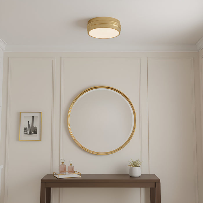 Quoizel - EMM1616BRG - Three Light Flush Mount - Emmett - Brushed Gold