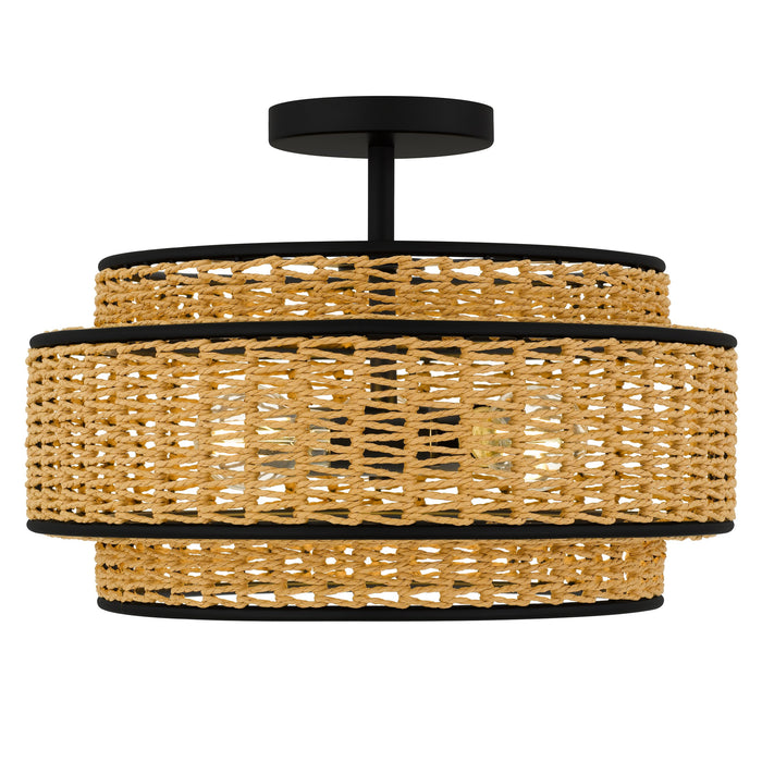 Quoizel - TET1716MBK - Three Light Semi-Flush Mount - Teton - Matte Black