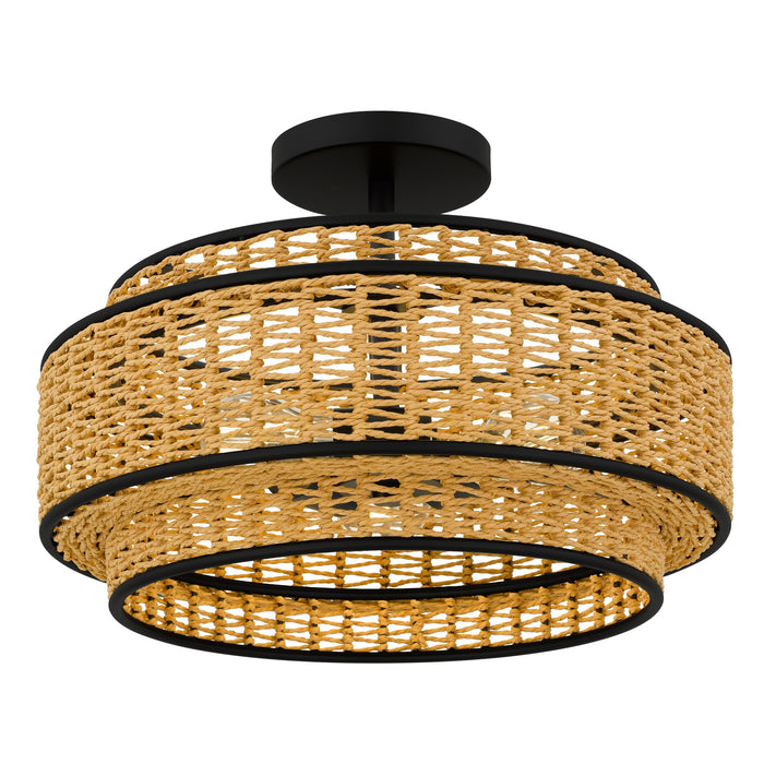 Quoizel - TET1716MBK - Three Light Semi-Flush Mount - Teton - Matte Black