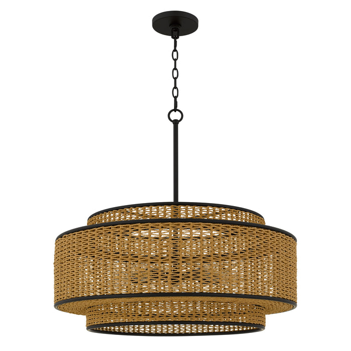 Quoizel - TET2830MBK - Five Light Pendant - Teton - Matte Black