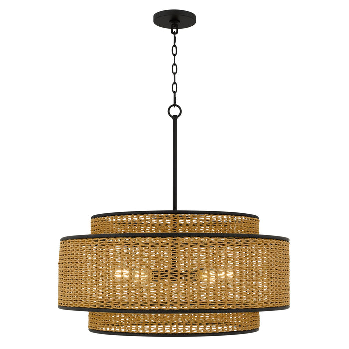 Quoizel - TET2830MBK - Five Light Pendant - Teton - Matte Black
