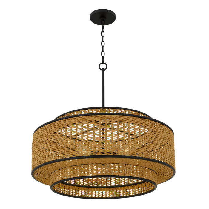 Quoizel - TET2830MBK - Five Light Pendant - Teton - Matte Black