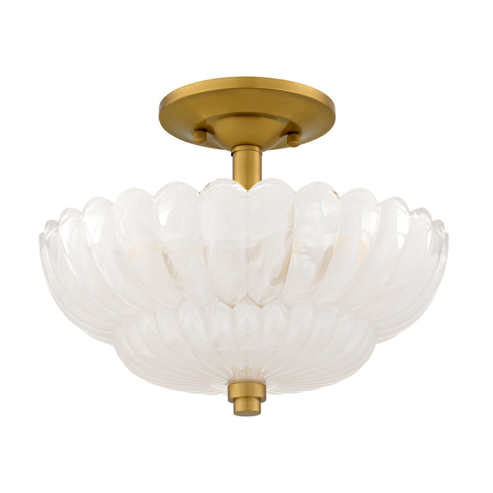 Quoizel - WHP1712BRG - Three Light Semi-Flush Mount - Whitecap - Brushed Gold