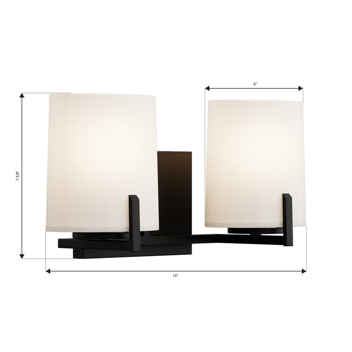Minka-Lavery - 12432-899 - Two Light Vanity - Mirelle - Dark Matte Black