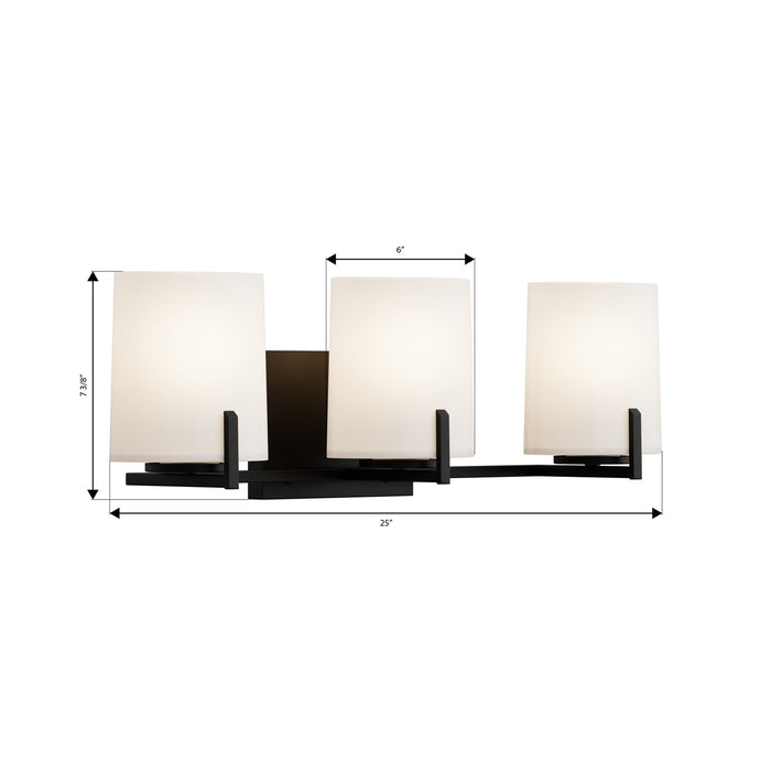 Minka-Lavery - 12433-899 - Three Light Vanity - Mirelle - Dark Matte Black