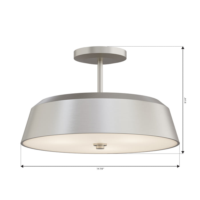 Minka-Lavery - 12625-84 - Three Light Semi-Flush Mount - Trellwyn - Brushed Nickel