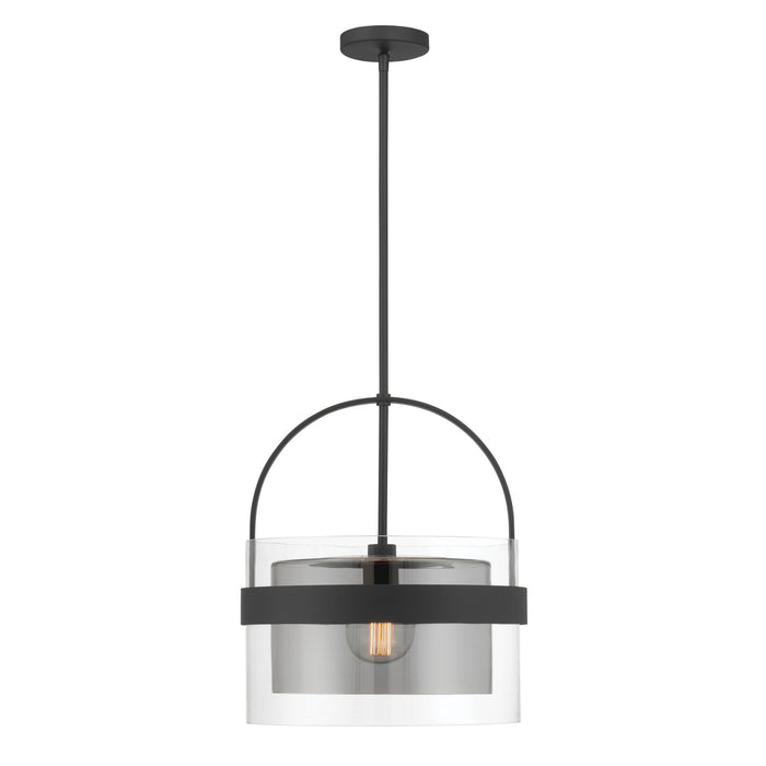 Minka-Lavery - 1916-899 - One Light Convertible Pendant/Semi-Flush Mount - Ravik - Dark Matte Black