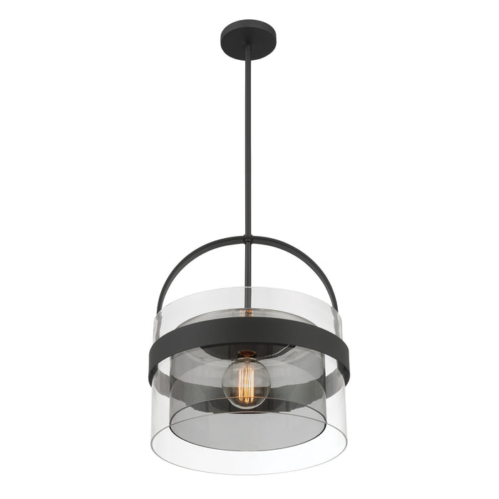 Minka-Lavery - 1916-899 - One Light Convertible Pendant/Semi-Flush Mount - Ravik - Dark Matte Black