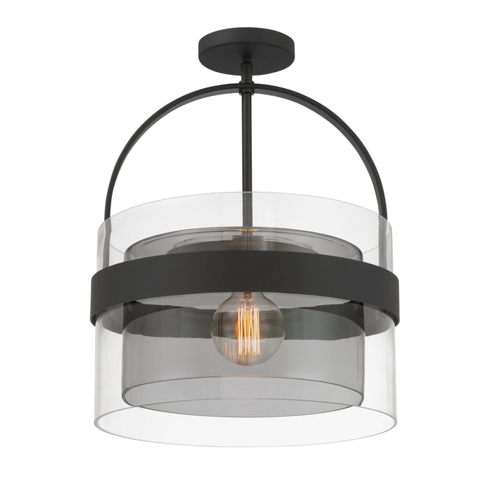 Minka-Lavery - 1916-899 - One Light Convertible Pendant/Semi-Flush Mount - Ravik - Dark Matte Black