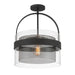 Minka-Lavery - 1916-899 - One Light Convertible Pendant/Semi-Flush Mount - Ravik - Dark Matte Black